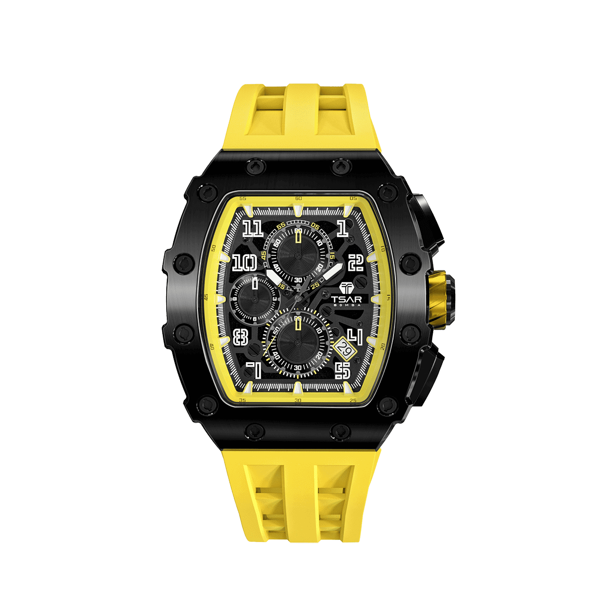 Waterproof Quartz Watch TB8204Q Black Yellow – TSARBOMBA WATCH