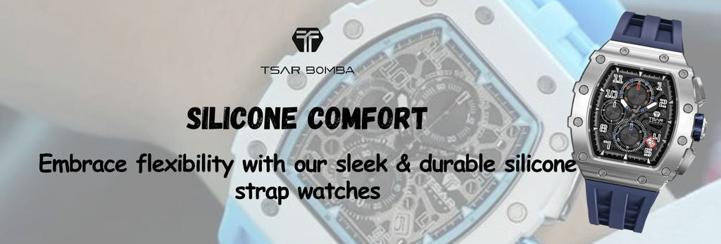 Silicone Comfort - Embrace flexibility with our sleek & durable silicone strap watches