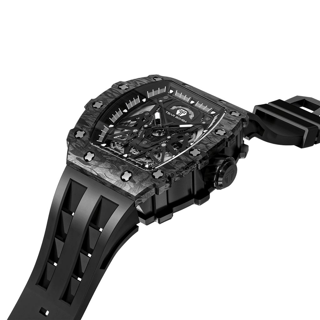 Carbon Fiber Automatic Hollow Watch-TB8207CF - TSARBOMBA WATCH