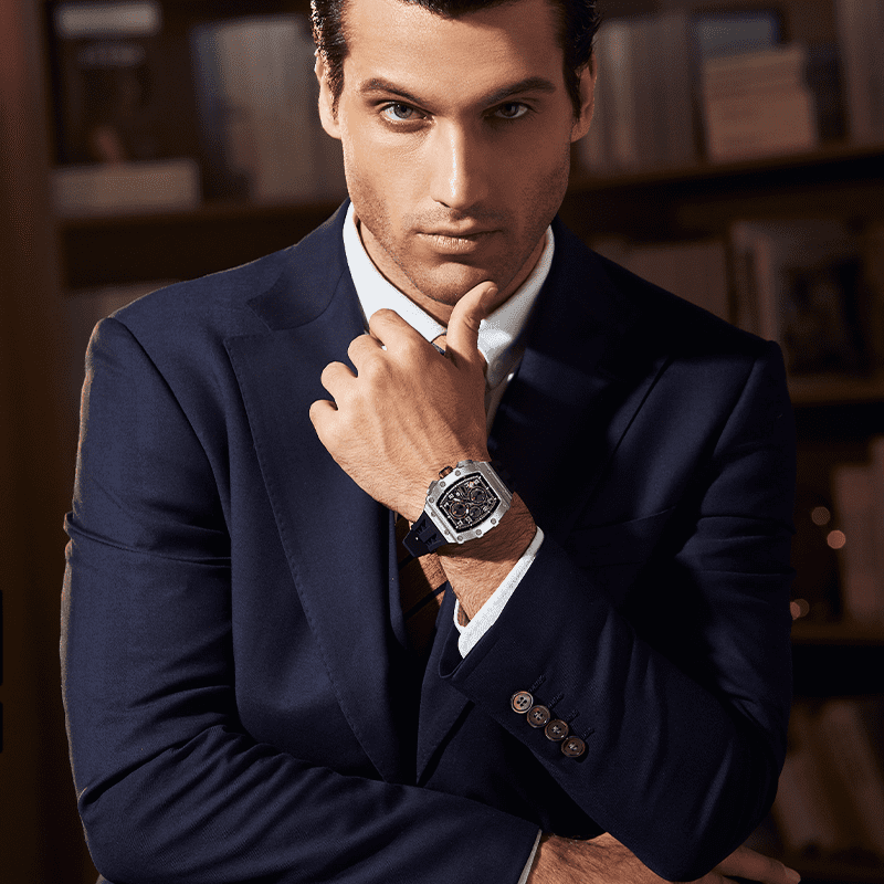 TSAR BOMBA Mens Watch Tonneau Waterproof Wristwatch TB 8204 TSAR BOMBA Mens Watch Tonneau Waterproof Wristwatch TB 8204