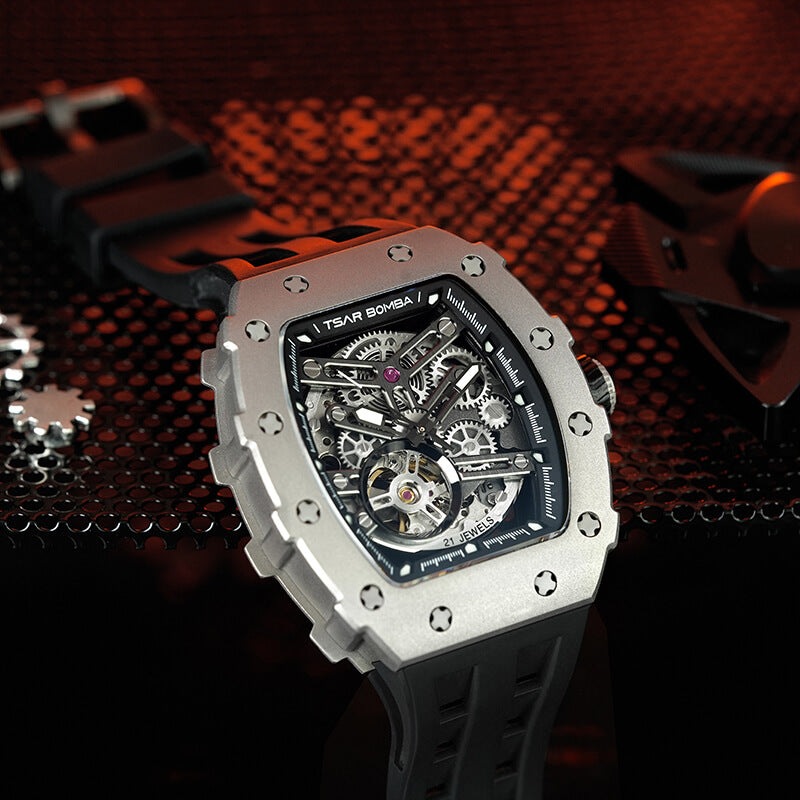 Titanium Automatic Watch TB8208T - TSARBOMBA WATCH
