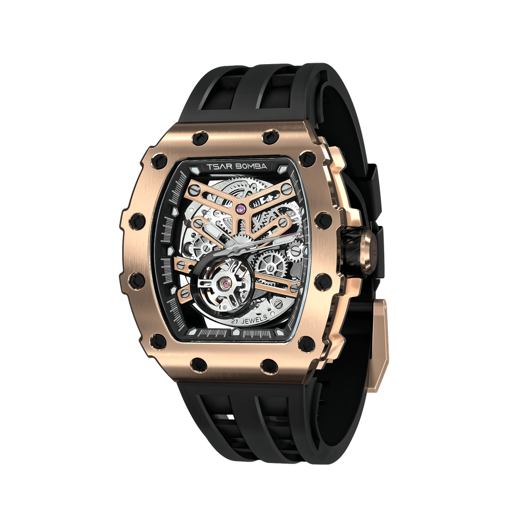 TB8208A Automatic Hollow Sapphire Luxury Watch - TSARBOMBA WATCH